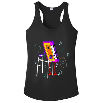 Cassette Tape Retro Vintage 70s 80s 90s Music Ladies PosiCharge Competitor Racerback Tank