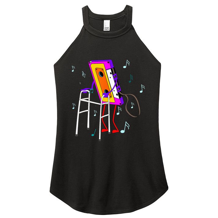Cassette Tape Retro Vintage 70s 80s 90s Music Women's Perfect Tri Rocker Tank