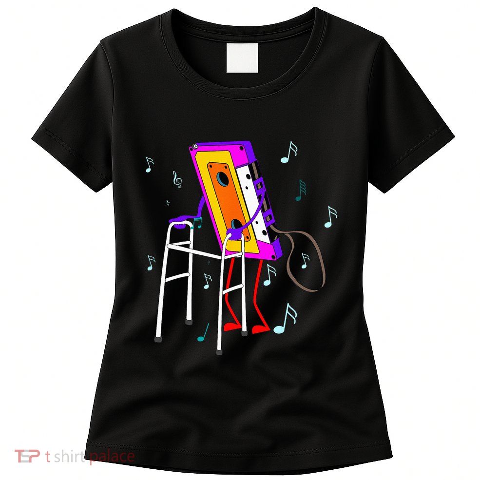 Cassette Tape Retro Vintage 70s 80s 90s Music Womens T-Shirt