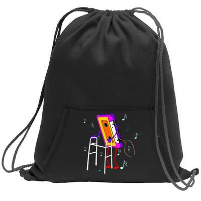 Cassette Tape Retro Vintage 70S 80S 90S Music Sweatshirt Cinch Pack Bag