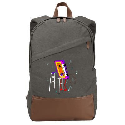 Cassette Tape Retro Vintage 70S 80S 90S Music Cotton Canvas Backpack