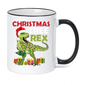 Christmas Tree Rex Trex Dinosaur Cool Gift 11oz Black Color Changing Mug