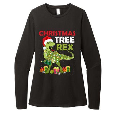 Christmas Tree Rex Trex Dinosaur Cool Gift Womens CVC Long Sleeve Shirt