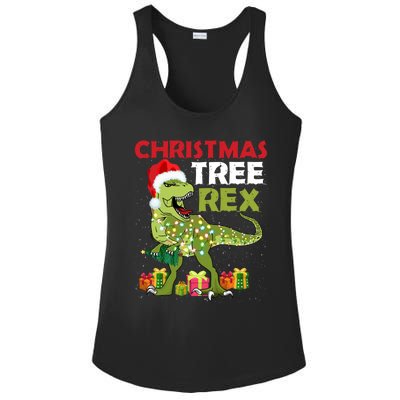 Christmas Tree Rex Trex Dinosaur Cool Gift Ladies PosiCharge Competitor Racerback Tank