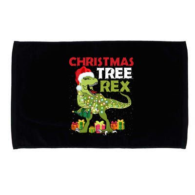 Christmas Tree Rex Trex Dinosaur Cool Gift Microfiber Hand Towel