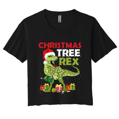 Christmas Tree Rex Trex Dinosaur Cool Gift Crop Top