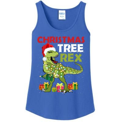 Christmas Tree Rex Trex Dinosaur Cool Gift Ladies Essential Tank