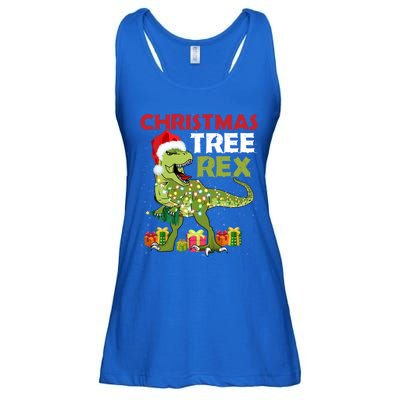 Christmas Tree Rex Trex Dinosaur Cool Gift Ladies Essential Flowy Tank