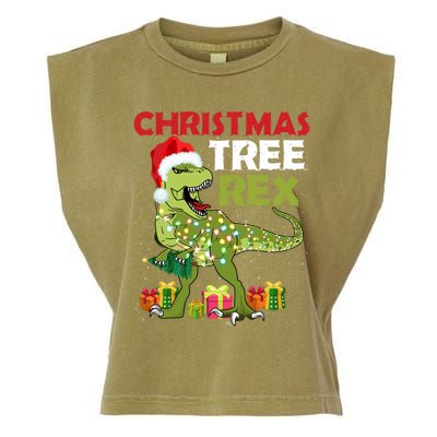 Christmas Tree Rex Trex Dinosaur Cool Gift Garment-Dyed Women's Muscle Tee