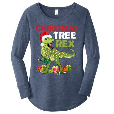 Christmas Tree Rex Trex Dinosaur Cool Gift Women's Perfect Tri Tunic Long Sleeve Shirt