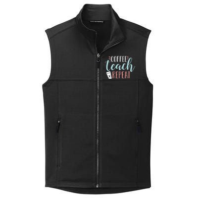 Coffee Teach Repeat - Cute Coffee Lover Teacher Quote Collective Smooth Fleece Vest