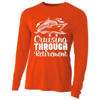 Cruising Through Retiret Cruise Cute Gift Cooling Performance Long Sleeve Crew