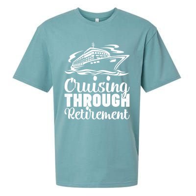 Cruising Through Retiret Cruise Cute Gift Sueded Cloud Jersey T-Shirt