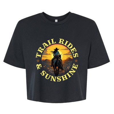 Country Trail Rides And Sunshine Horse Riding Cowgirl Bella+Canvas Jersey Crop Tee