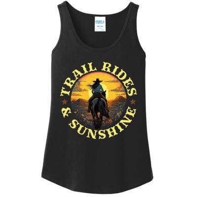 Country Trail Rides And Sunshine Horse Riding Cowgirl Ladies Essential Tank