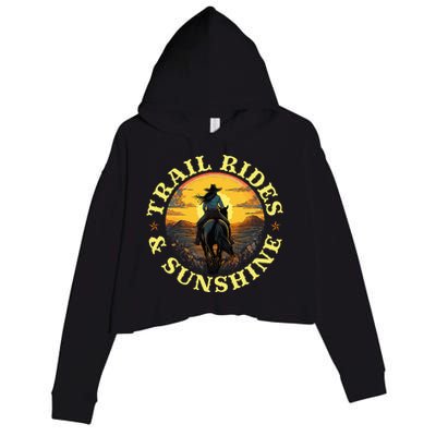 Country Trail Rides And Sunshine Horse Riding Cowgirl Crop Fleece Hoodie