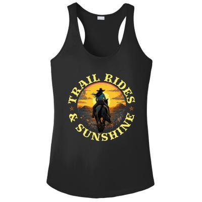 Country Trail Rides And Sunshine Horse Riding Cowgirl Ladies PosiCharge Competitor Racerback Tank