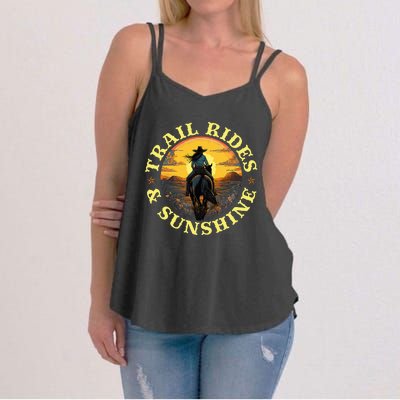 Country Trail Rides And Sunshine Horse Riding Cowgirl Women's Strappy Tank