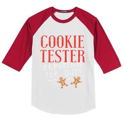 Cookie Tester Reporting Duty Funny Christmas Xmas Gift Cool Gift Kids Colorblock Raglan Jersey