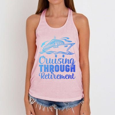 Cruising Through Retiret Cruise Cute Gift Women's Knotted Racerback Tank