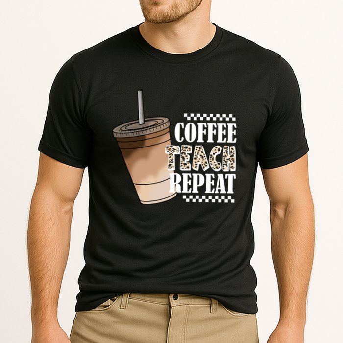 Coffee Teach Repeat Cute Teacher Gift Cooling Performance Crew T-Shirt