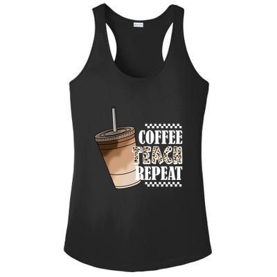 Coffee Teach Repeat Cute Teacher Gift Ladies PosiCharge Competitor Racerback Tank