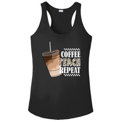 Coffee Teach Repeat Cute Teacher Gift Ladies PosiCharge Competitor Racerback Tank