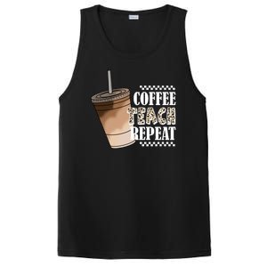 Coffee Teach Repeat Cute Teacher Gift PosiCharge Competitor Tank