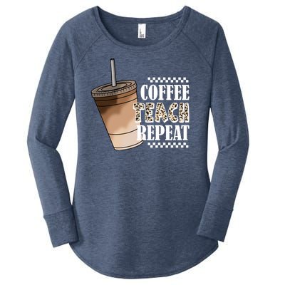 Coffee Teach Repeat Cute Teacher Gift Women's Perfect Tri Tunic Long Sleeve Shirt