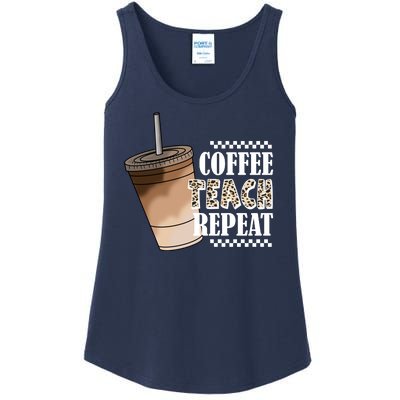 Coffee Teach Repeat Cute Teacher Gift Ladies Essential Tank