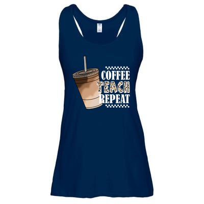 Coffee Teach Repeat Cute Teacher Gift Ladies Essential Flowy Tank