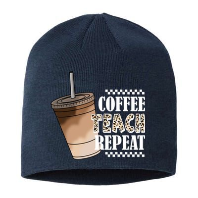 Coffee Teach Repeat Cute Teacher Gift Sustainable Beanie