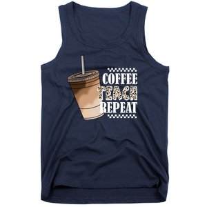 Coffee Teach Repeat Cute Teacher Gift Tank Top