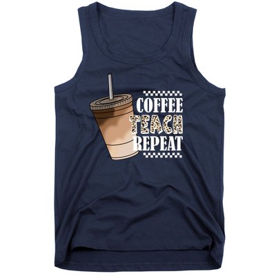 Coffee Teach Repeat Cute Teacher Gift Tank Top