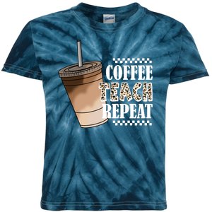 Coffee Teach Repeat Cute Teacher Gift Kids Tie-Dye T-Shirt