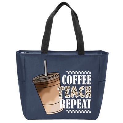 Coffee Teach Repeat Cute Teacher Gift Zip Tote Bag