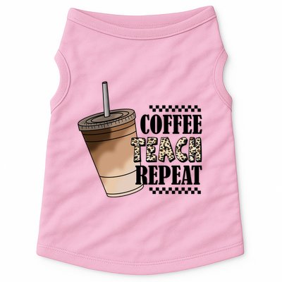 Coffee Teach Repeat Cute Teacher Gift Doggie Tank