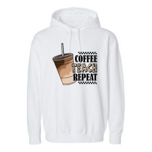 Coffee Teach Repeat Cute Teacher Gift Garment-Dyed Fleece Hoodie