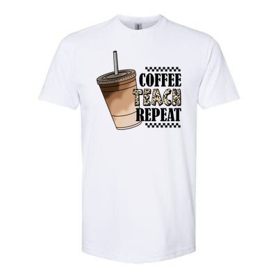 Coffee Teach Repeat Cute Teacher Gift Softstyle® CVC T-Shirt