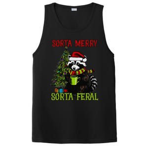 Christmas Tree Raccoon Santa Coffee Sorta Merry Feral 2024 PosiCharge Competitor Tank