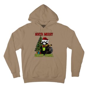 Christmas Tree Raccoon Santa Coffee Sorta Merry Feral 2024 Hoodie