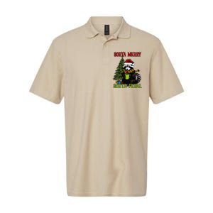 Christmas Tree Raccoon Santa Coffee Sorta Merry Feral 2024 Softstyle Adult Sport Polo