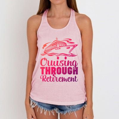 Cruising Through Retiret Cruise Cute Gift Women's Knotted Racerback Tank