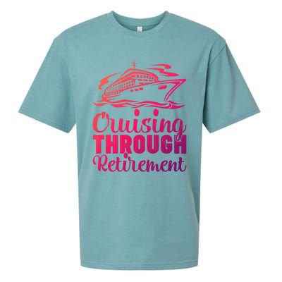 Cruising Through Retiret Cruise Cute Gift Sueded Cloud Jersey T-Shirt