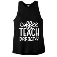 Coffee Teach Repeat Ladies PosiCharge Tri-Blend Wicking Tank