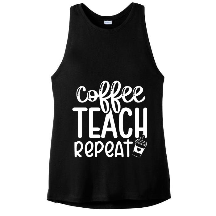 Coffee Teach Repeat Ladies PosiCharge Tri-Blend Wicking Tank