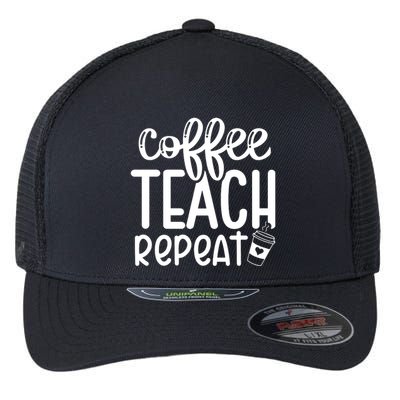 Coffee Teach Repeat Flexfit Unipanel Trucker Cap