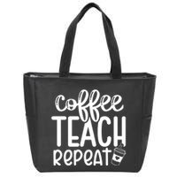 Coffee Teach Repeat Zip Tote Bag