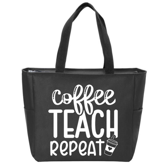 Coffee Teach Repeat Zip Tote Bag