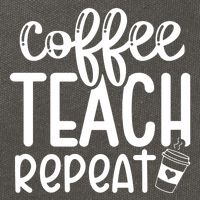 Coffee Teach Repeat Cotton Canvas Backpack